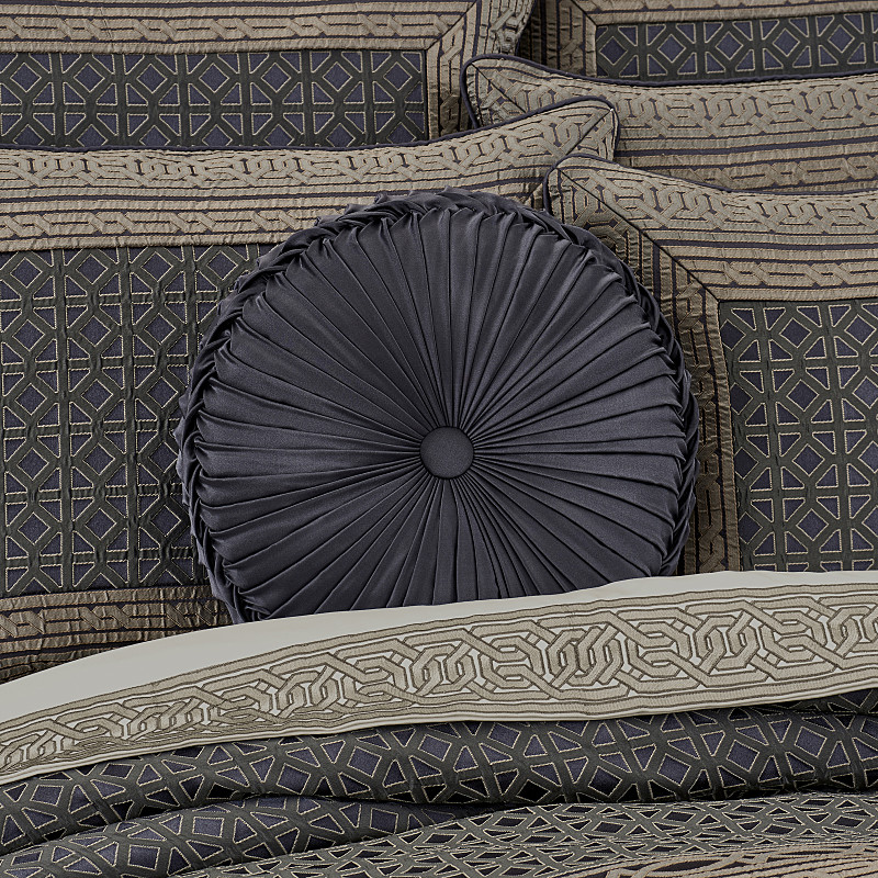 Indigo Tufted Round Decorative Throw Pillow