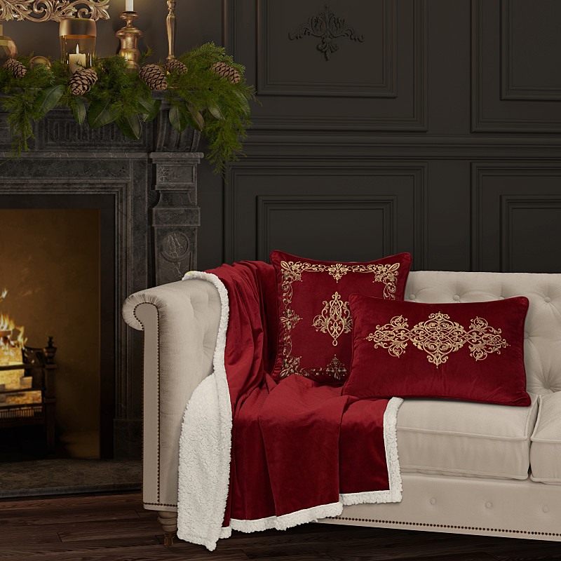 Crimson 18inch Square Decorative Throw Pillow
