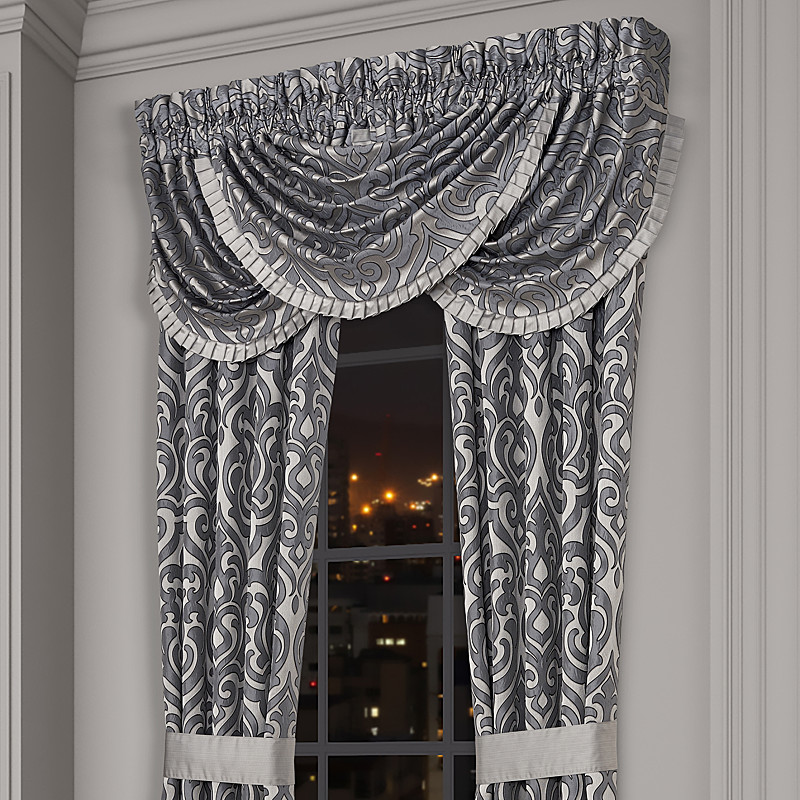 Pewter Window Waterfall Valance