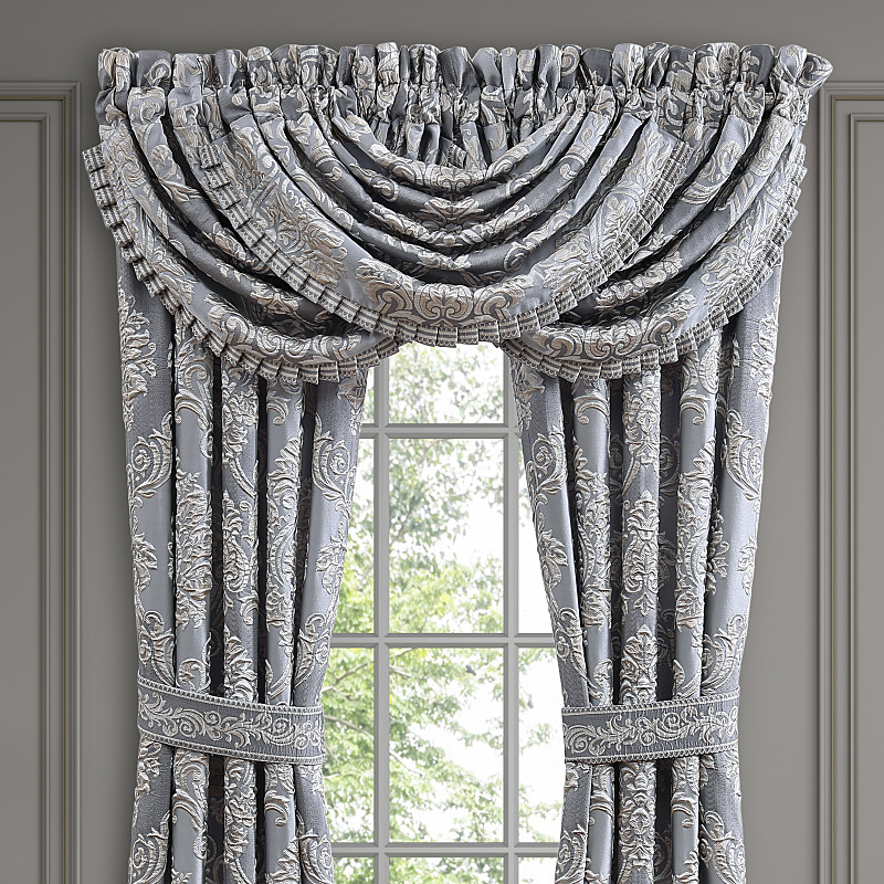 Powder Blue Window Waterfall Valance