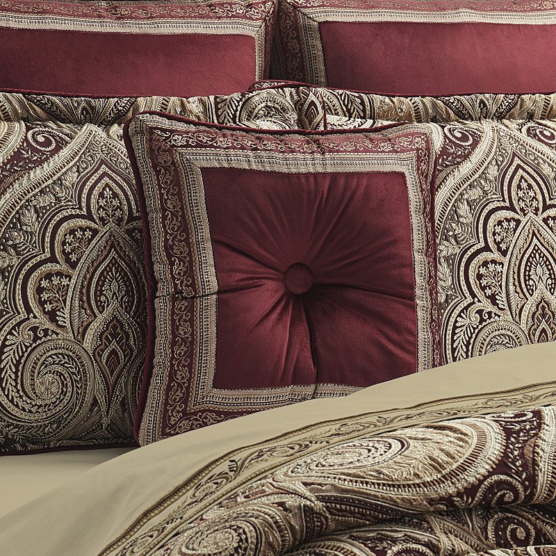 Crimson 18inch Square Decorative Throw Pillow
