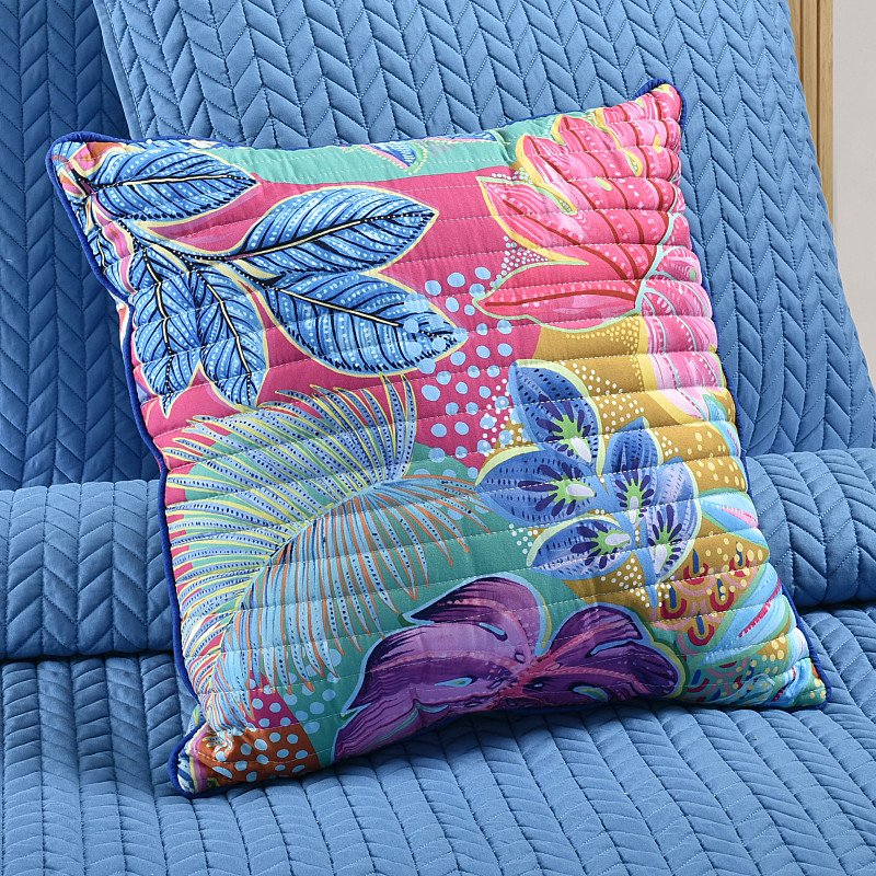 Turquoise 18inch Square Quilted Decorative Throw Pillow