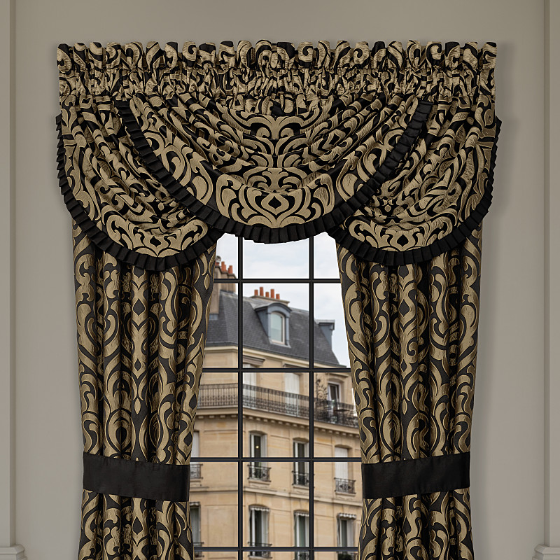 Black Window Waterfall Valance