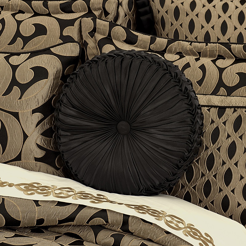Onyx Tufted Round Decorative Throw Pillow