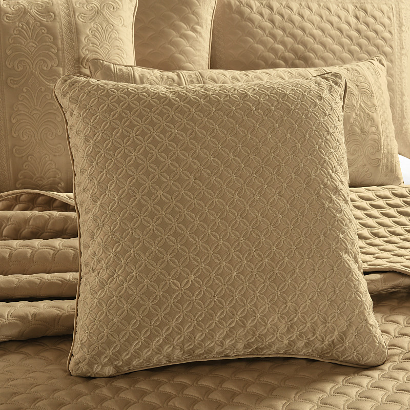 Gold 16inch Square Decorative Throw Pillow