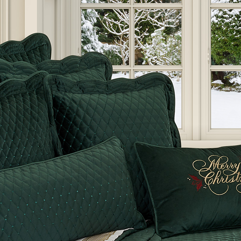 Evergreen 18inch Square Quilted Decorative Throw Pillow