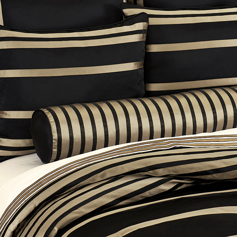 Black Bolster Decorative Throw Pillow