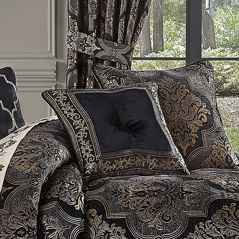 Black 18inch Square Decorative Throw Pillow