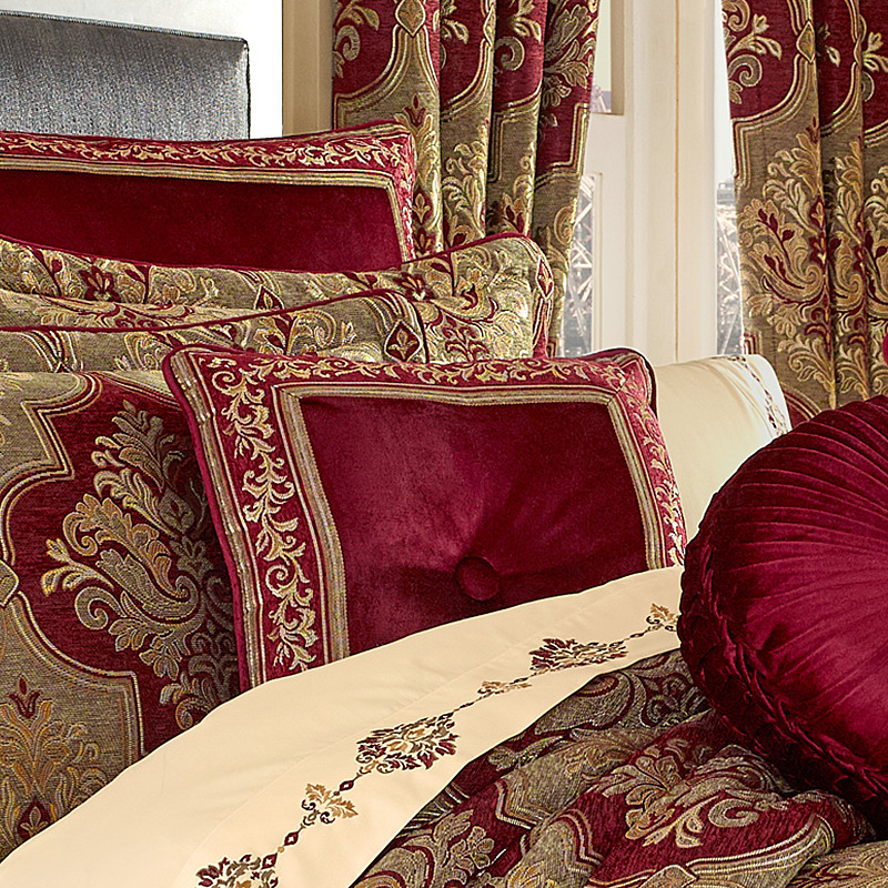 Crimson 18inch Square Decorative Throw Pillow
