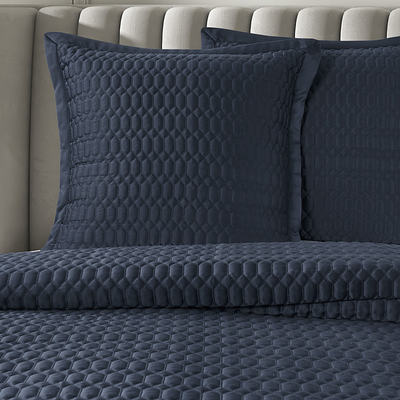 Navy Euro Quilted Sham