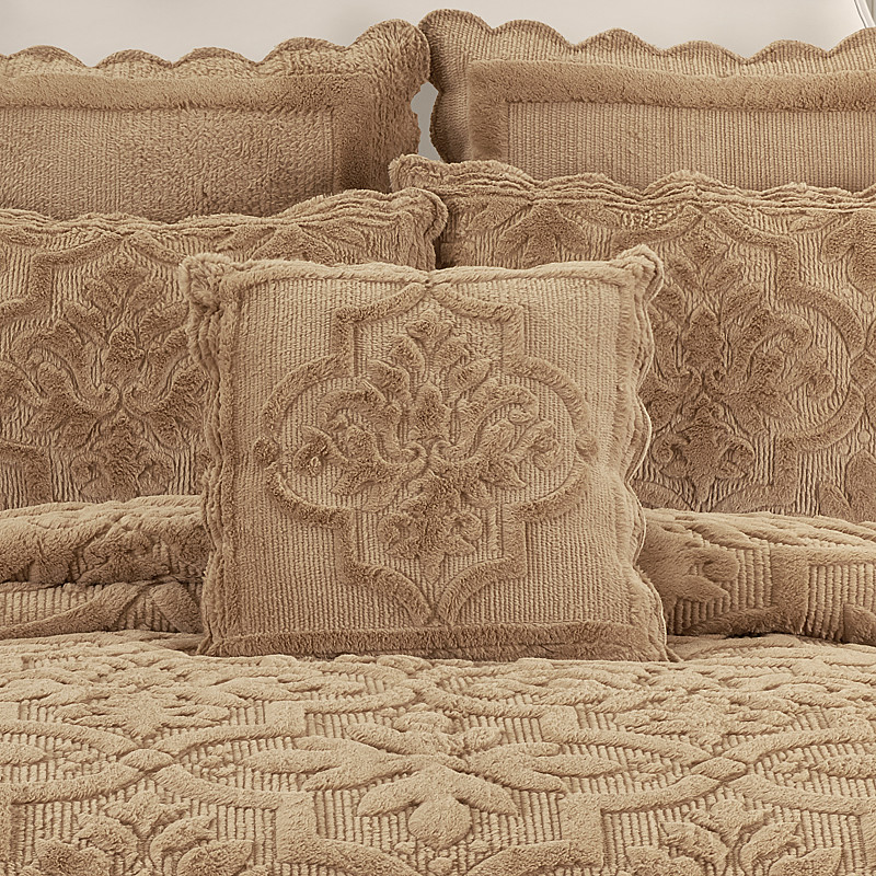 Gold 18inch Square Quilted Decorative Throw Pillow