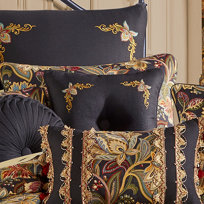 Black 16inch Square Decorative Throw Pillow