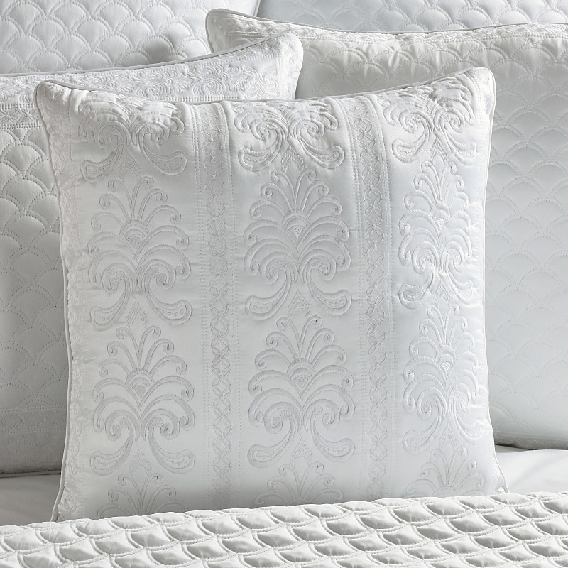 White 18inch Square Decorative Throw Pillow