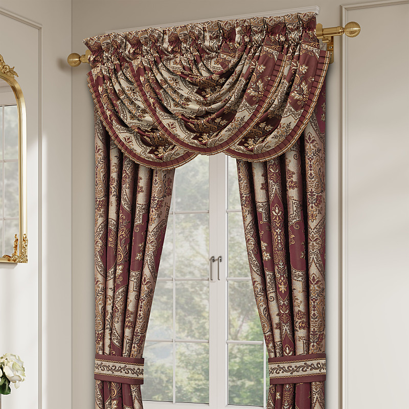Bordeaux Window Waterfall Valance