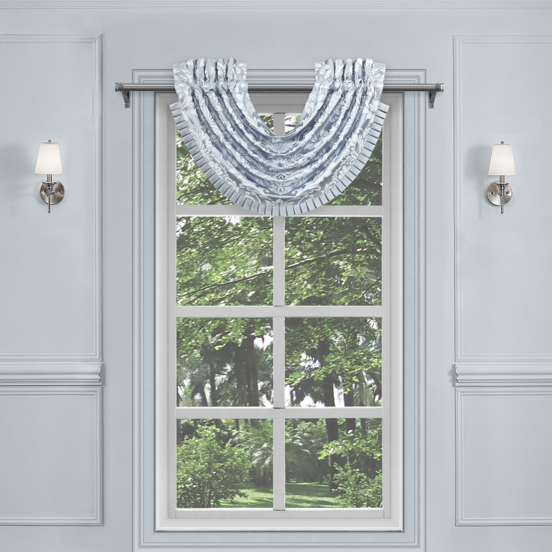 Powder Blue Window Waterfall Valance
