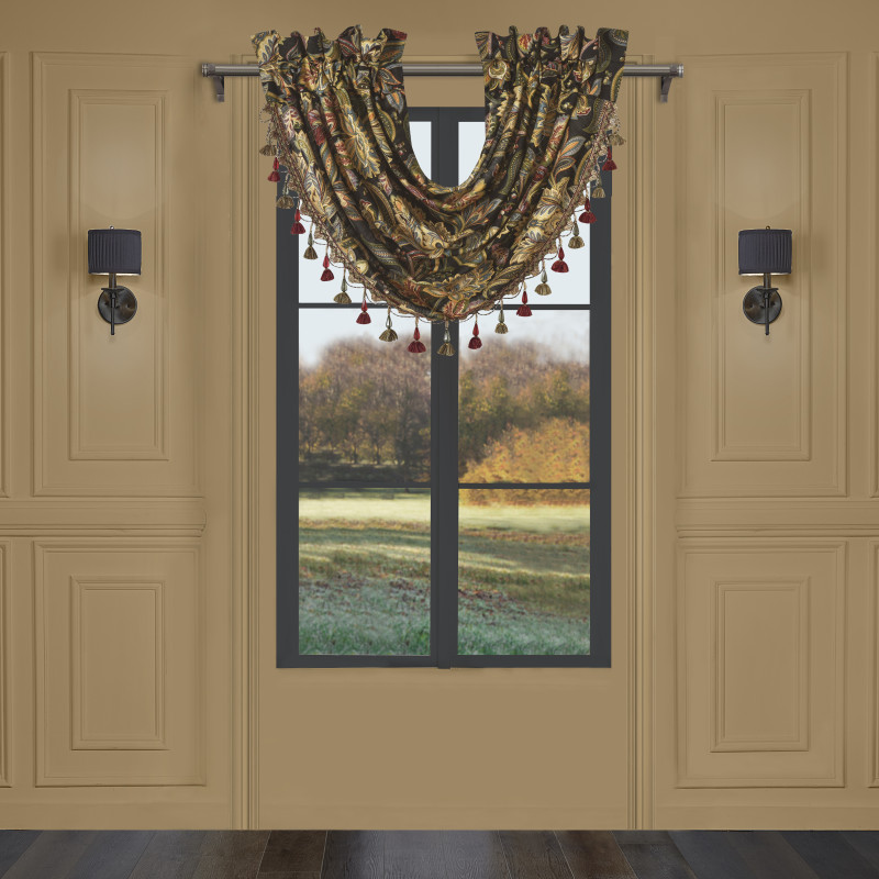 Black Window Waterfall Valance