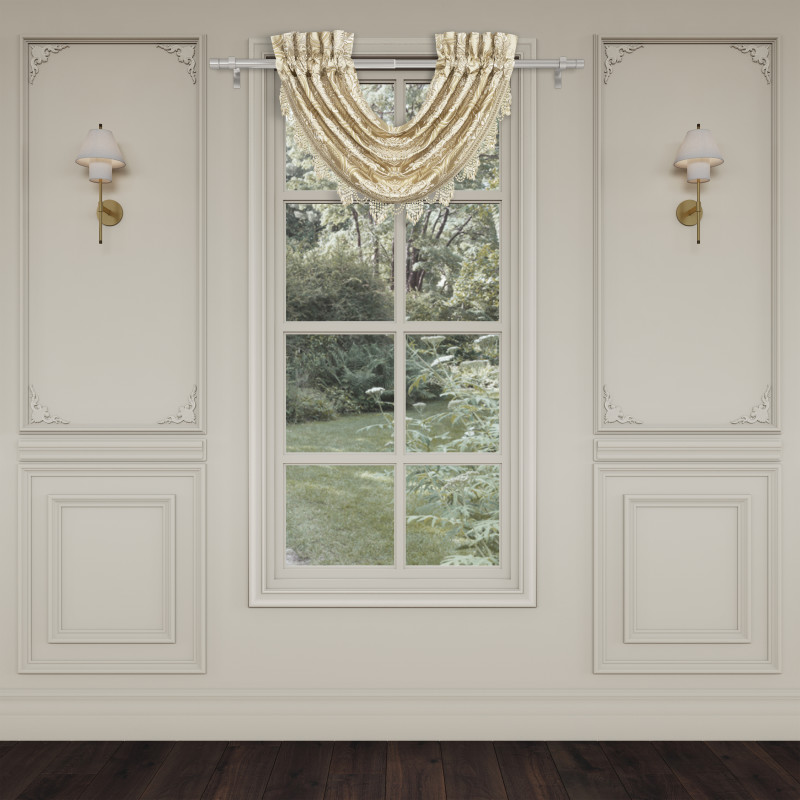 Champagne Window Waterfall Valance
