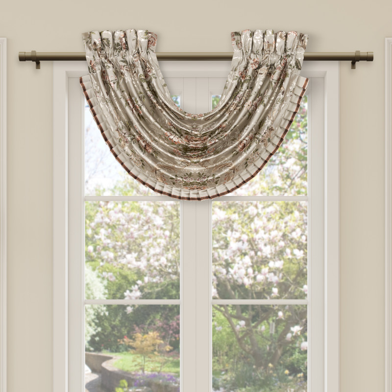 Coral Window Waterfall Valance