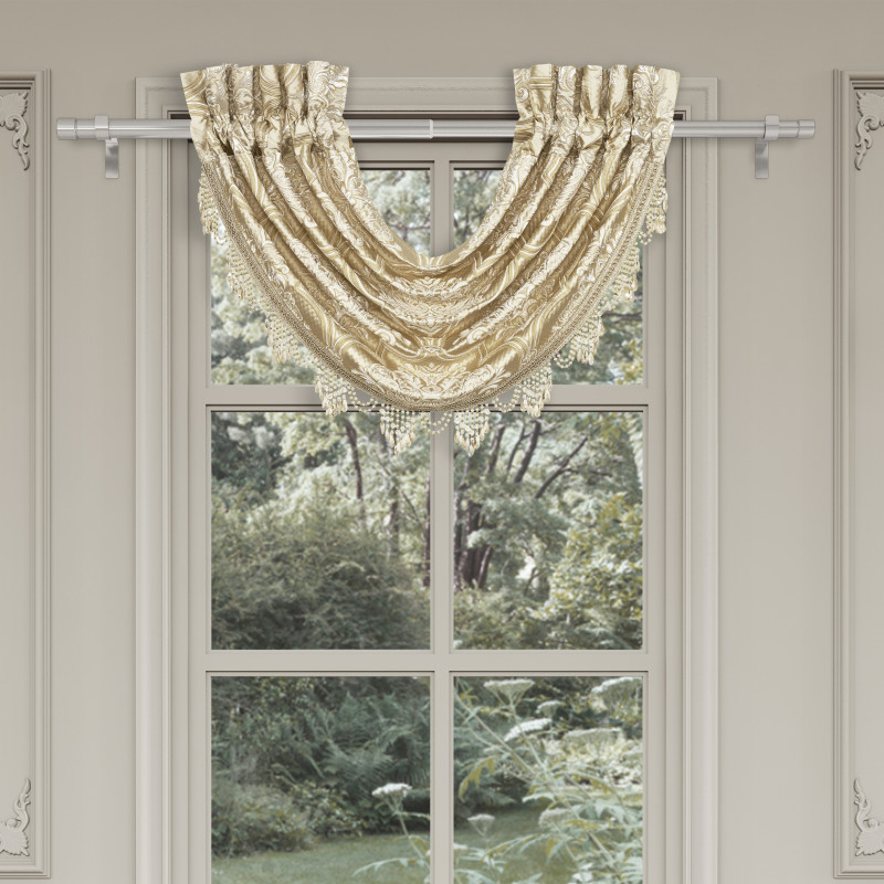 Champagne Window Waterfall Valance