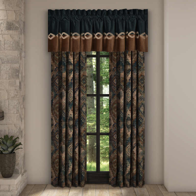 Teal Window Straight Valance