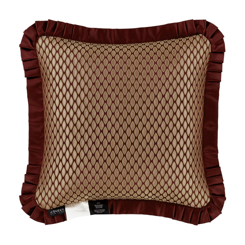 Crimson 20inch Square Embellished Decorative Throw Pillow