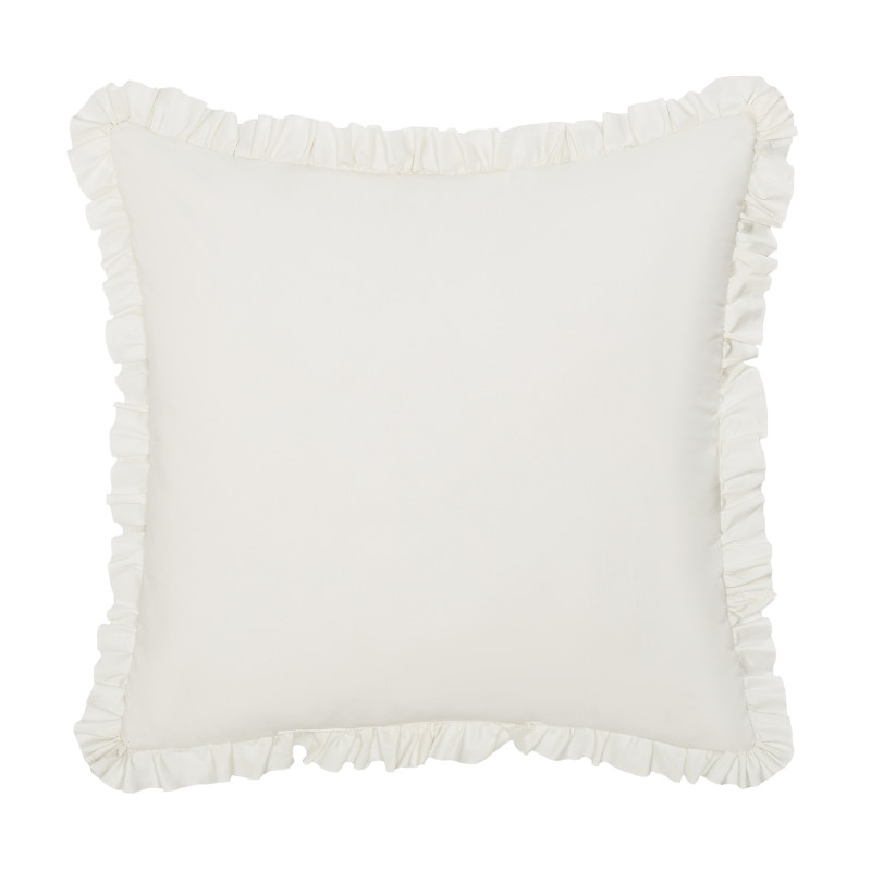 Ivory 20inch Square Quilted Decorative Throw Pillow