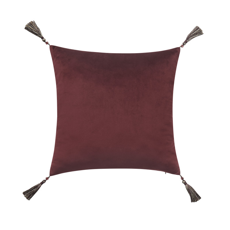 Crimson 18inch Square Embellished Decorative Throw Pillow