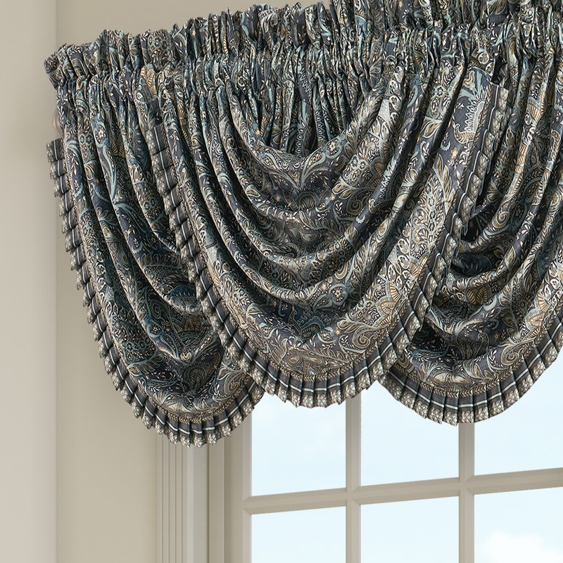 Blue Window Waterfall Valance
