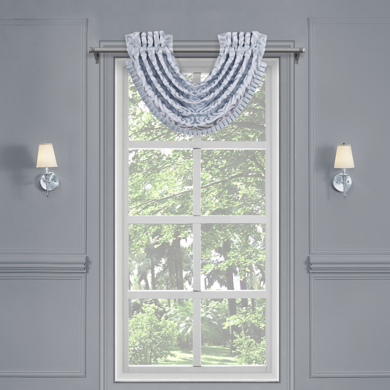 Powder Blue Window Waterfall Valance