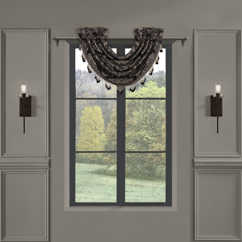 Black Window Waterfall Valance