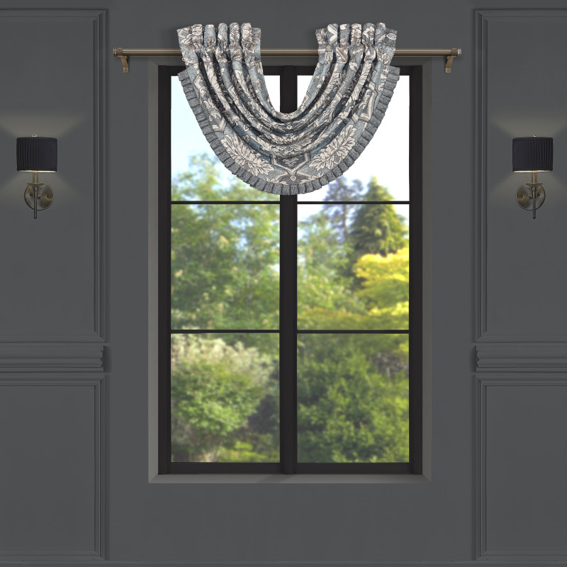 Powder Blue Window Waterfall Valance