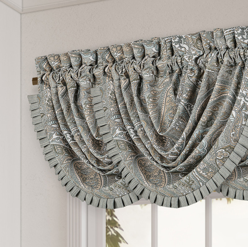 Aqua Window Waterfall Valance