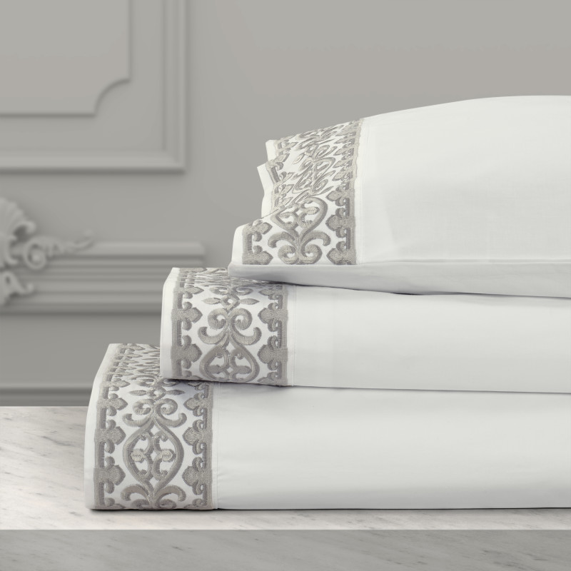 Silver California King 4Pc. Sheet Set