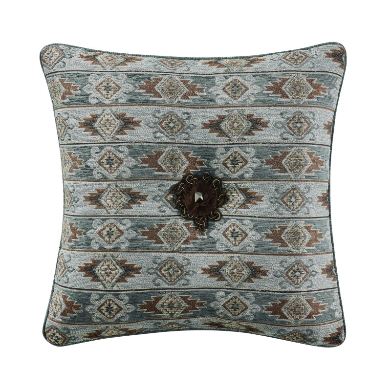 Turquoise 18inch Square Decorative Throw Pillow