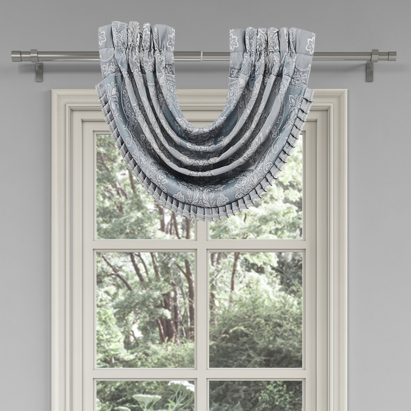 Powder Blue Window Waterfall Valance