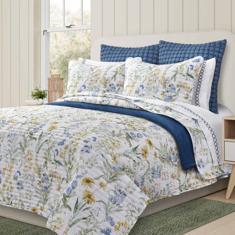 Blue Twin/Twin Xl 2Pc. Quilt Set