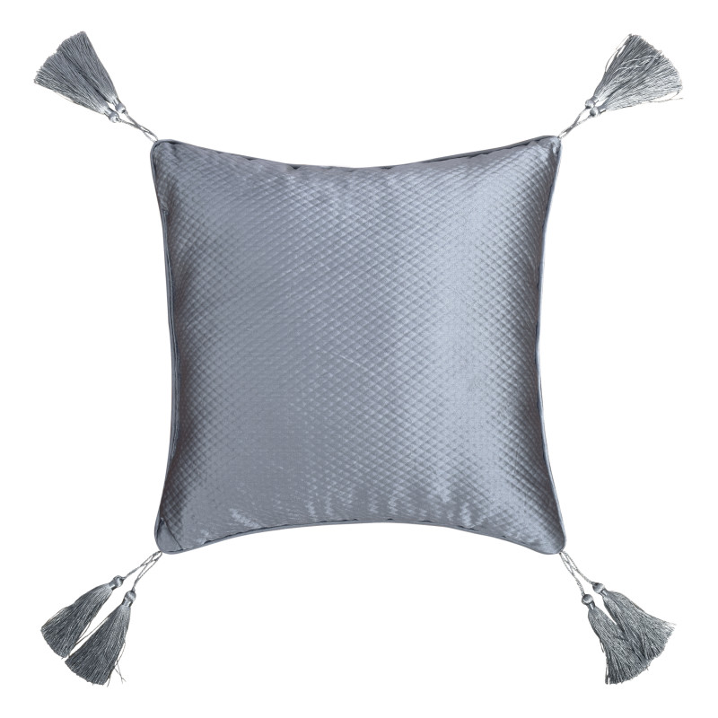 Powder Blue 18inch Square Embellished Decorative Throw Pillow