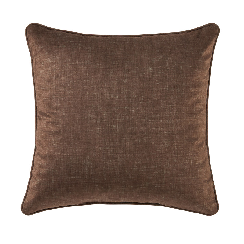 Chocolate 18inch Square Embellished Decorative Throw Pillow