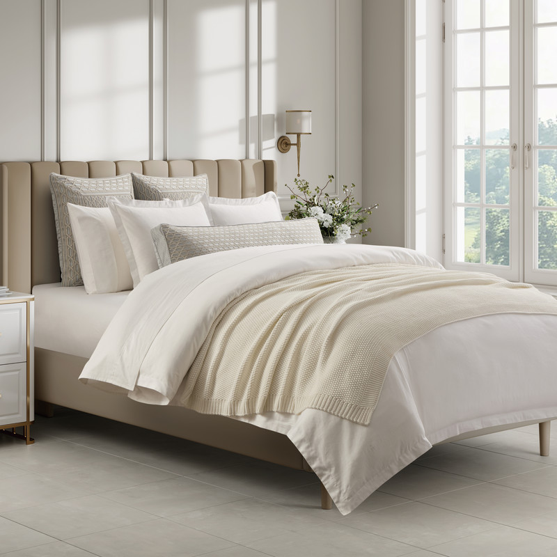 Crisp White King/Cal King Duvet Cover 3Pc. Set
