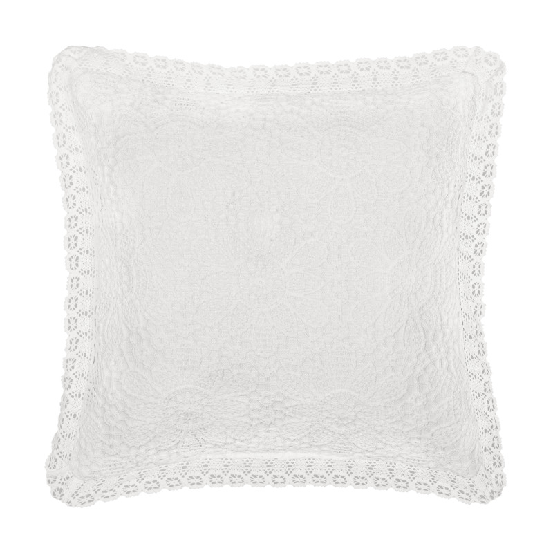 White 18inch Square Decorative Throw Pillow