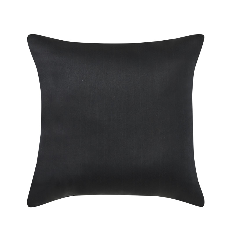 Black 18inch Square Embellished Decorative Throw Pillow
