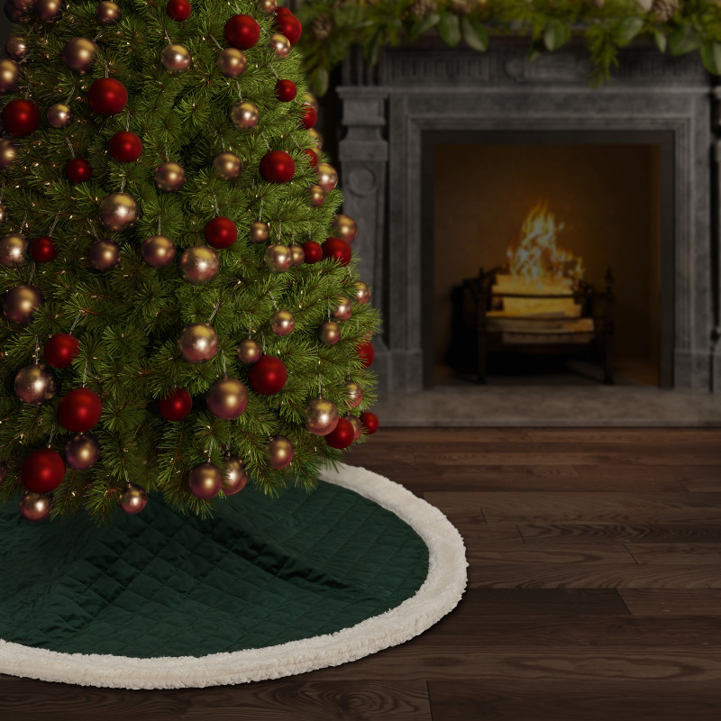 Evergreen Quilted Christmas Tree Skirt