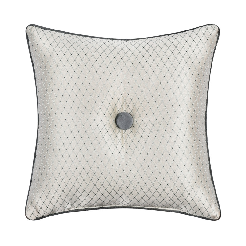 Silver 18inch Square Decorative Throw Pillow