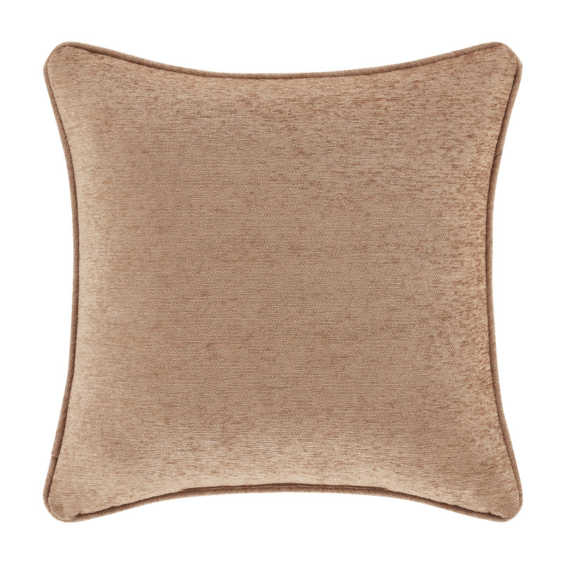 Beige 18inch Square Embellished Decorative Throw Pillow