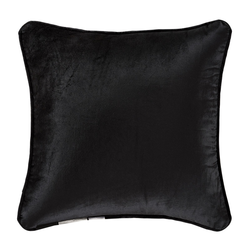 Black 18inch Square Embellished Decorative Throw Pillow