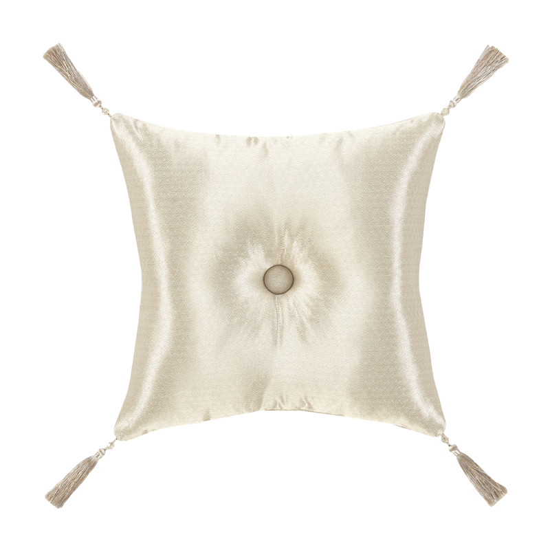Champagne 18inch Square Decorative Throw Pillow