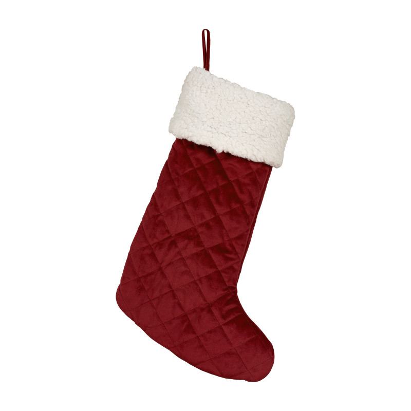 Crimson Quilted Christmas Stocking