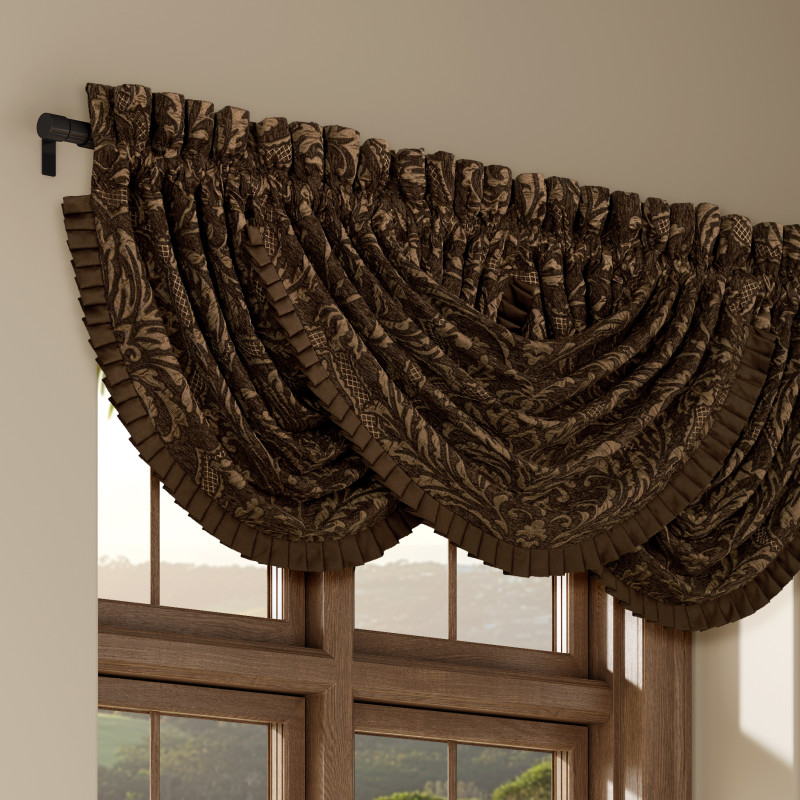 Mocha Window Waterfall Valance