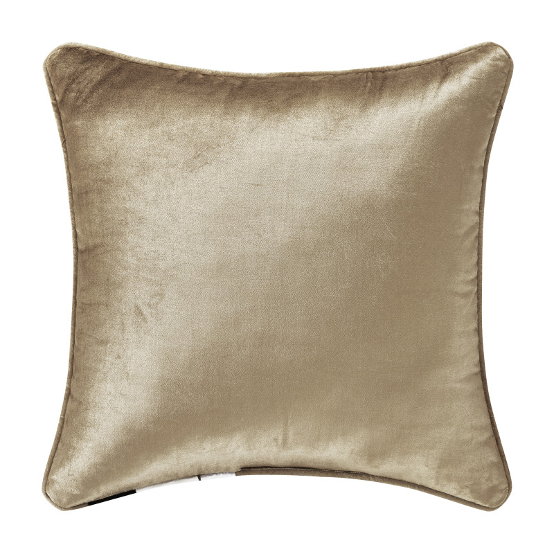 Beige 18inch Square Embellished Decorative Throw Pillow