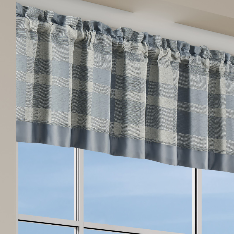 Blue Window Straight Valance